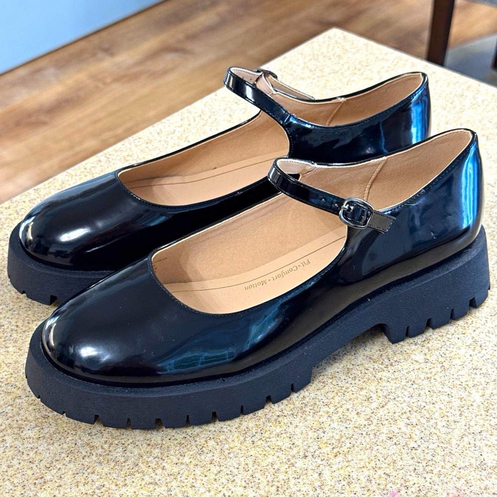 Journee Collection Women's Black Mary Jane Flats Size 11 NEW Wednesday Addams